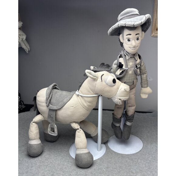 Woody & Bullseye Sheriff & Horse Plush Set Black & White 13" & 12" - Picture 1 of 12